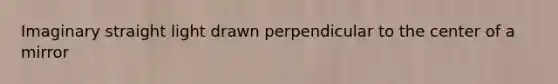 Imaginary straight light drawn perpendicular to the center of a mirror