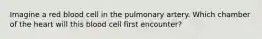 Imagine a red blood cell in the pulmonary artery. Which chamber of the heart will this blood cell first encounter?