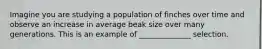 Imagine you are studying a population of finches over time and observe an increase in average beak size over many generations. This is an example of ______________ selection.