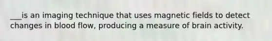 ___is an imaging technique that uses magnetic fields to detect changes in blood flow, producing a measure of brain activity.