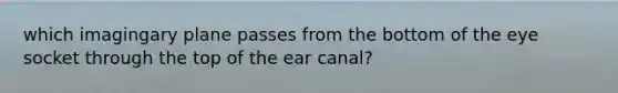 which imagingary plane passes from the bottom of the eye socket through the top of the ear canal?