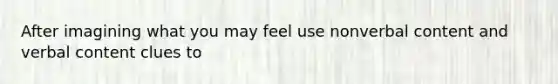 After imagining what you may feel use nonverbal content and verbal content clues to