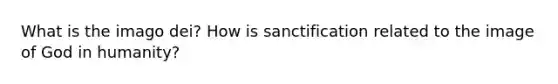 What is the imago dei? How is sanctification related to the image of God in humanity?