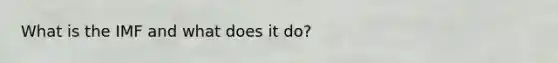 What is the IMF and what does it do?