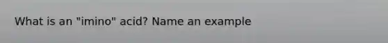 What is an "imino" acid? Name an example