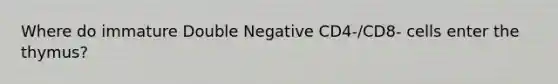 Where do immature Double Negative CD4-/CD8- cells enter the thymus?