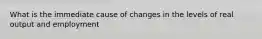 What is the immediate cause of changes in the levels of real output and employment