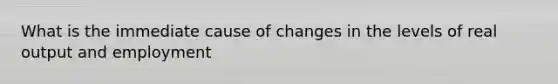 What is the immediate cause of changes in the levels of real output and employment