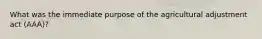 What was the immediate purpose of the agricultural adjustment act (AAA)?