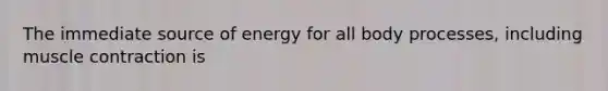 The immediate source of energy for all body processes, including muscle contraction is