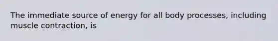 The immediate source of energy for all body processes, including muscle contraction, is