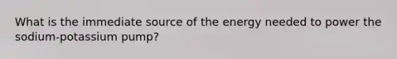 What is the immediate source of the energy needed to power the sodium-potassium pump?