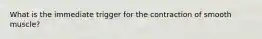 What is the immediate trigger for the contraction of smooth muscle?