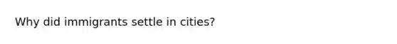 Why did immigrants settle in cities?