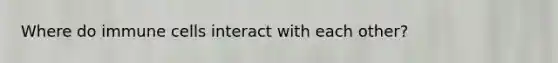 Where do immune cells interact with each other?