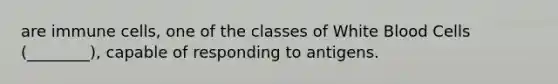 are immune cells, one of the classes of White Blood Cells (________), capable of responding to antigens.