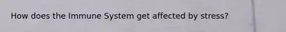 How does the Immune System get affected by stress?
