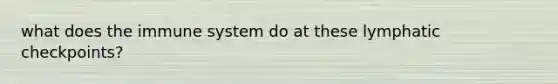 what does the immune system do at these lymphatic checkpoints?