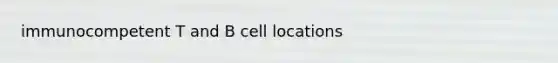 immunocompetent T and B cell locations