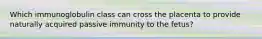 Which immunoglobulin class can cross the placenta to provide naturally acquired passive immunity to the fetus?