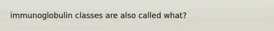 immunoglobulin classes are also called what?