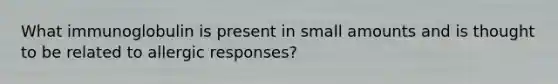 What immunoglobulin is present in small amounts and is thought to be related to allergic responses?