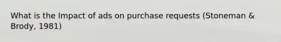 What is the Impact of ads on purchase requests (Stoneman & Brody, 1981)