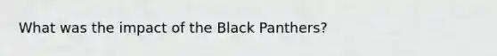 What was the impact of the Black Panthers?