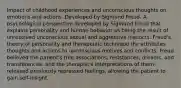 Impact of childhood experiences and unconscious thoughts on emotions and actions. Developed by Sigmund Freud. A psychological perspective developed by Sigmund Freud that explains personality and human behavior as being the result of unresolved unconscious sexual and aggressive instincts. Freud's theory of personality and therapeutic technique the attributes thoughts and actions to unconscious motives and conflicts. Freud believed the patient's free associations, resistances, dreams, and transferences- and the therapist's interpretations of them- released previously repressed feelings, allowing the patient to gain self-insight.