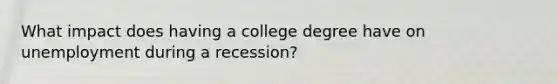 What impact does having a college degree have on unemployment during a recession?