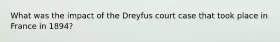 What was the impact of the Dreyfus court case that took place in France in 1894?