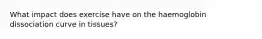 What impact does exercise have on the haemoglobin dissociation curve in tissues?