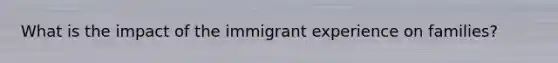 What is the impact of the immigrant experience on families?