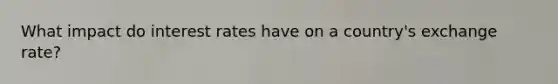 What impact do interest rates have on a country's exchange rate?