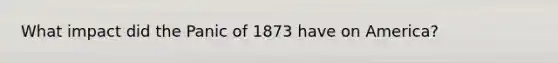 What impact did the Panic of 1873 have on America?