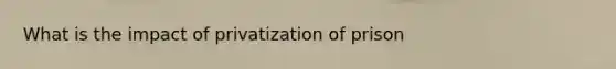 What is the impact of privatization of prison