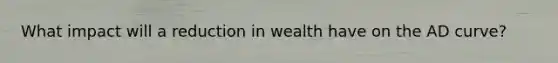 What impact will a reduction in wealth have on the AD curve?