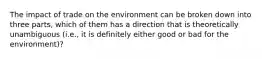 The impact of trade on the environment can be broken down into three parts, which of them has a direction that is theoretically unambiguous (i.e., it is definitely either good or bad for the environment)?