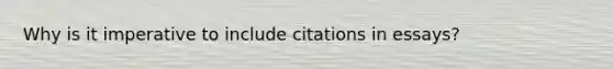 Why is it imperative to include citations in essays?