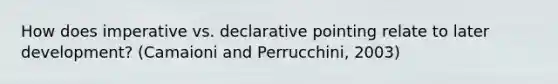 How does imperative vs. declarative pointing relate to later development? (Camaioni and Perrucchini, 2003)