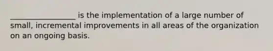 _________________ is the implementation of a large number of small, incremental improvements in all areas of the organization on an ongoing basis.