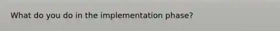 What do you do in the implementation phase?