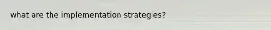 what are the implementation strategies?