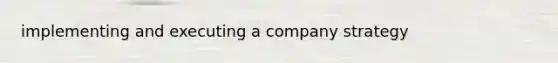 implementing and executing a company strategy