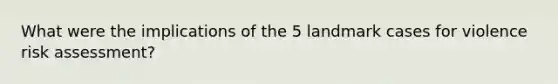 What were the implications of the 5 landmark cases for violence risk assessment?