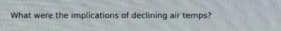 What were the implications of declining air temps?