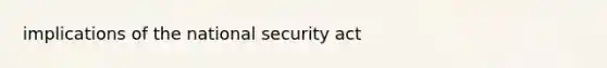 implications of the national security act