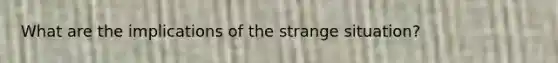 What are the implications of the strange situation?