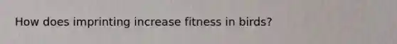 How does imprinting increase fitness in birds?