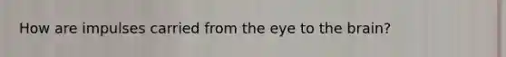 How are impulses carried from the eye to the brain?